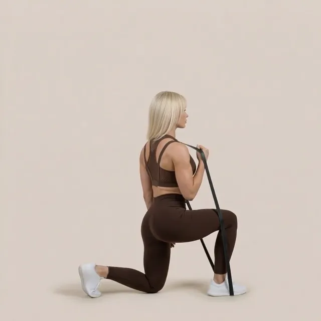 direnç bandı ile lunge — starting position