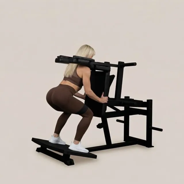 banded hack squat — starting position