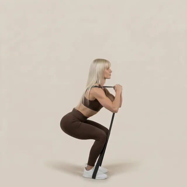 banded squat — starting position