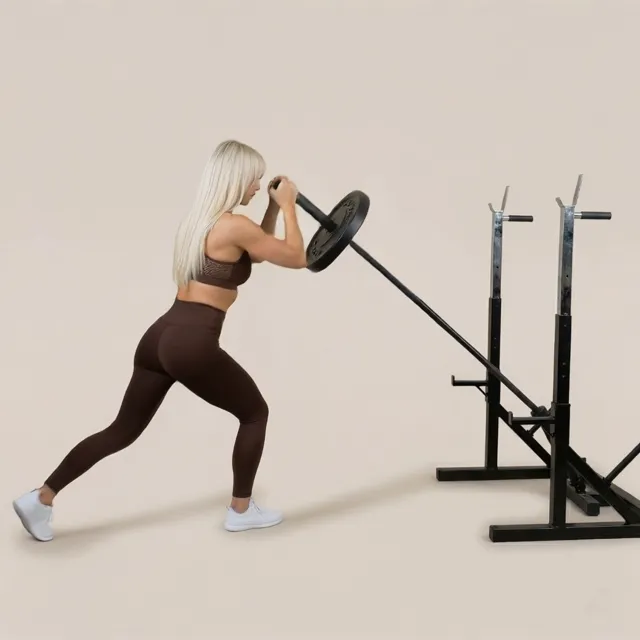 barbell lunge to press — starting position