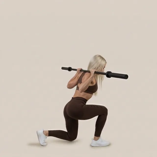barbell static lunges — starting position