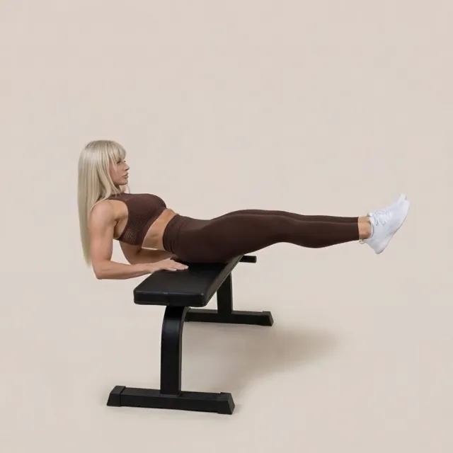bench abs crunch — starting position