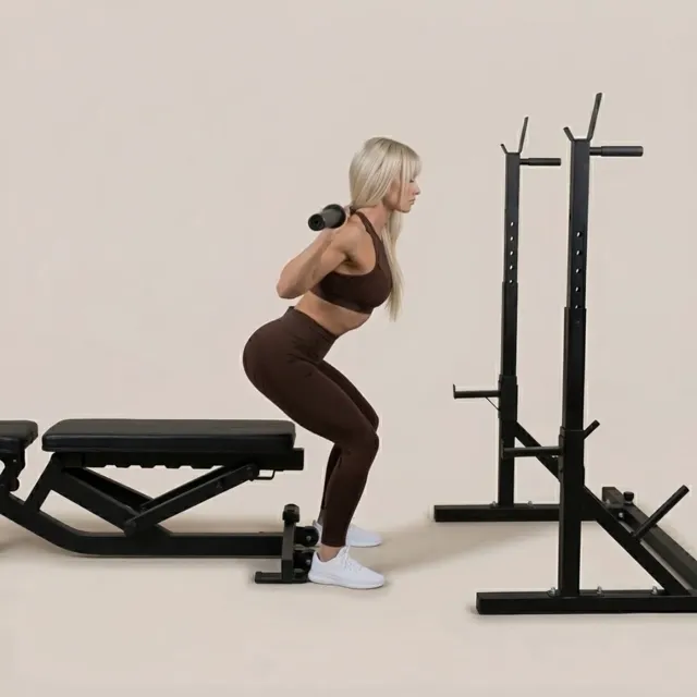 bench barbell squat — starting position