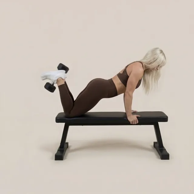 Dumbbell leg curl — starting position