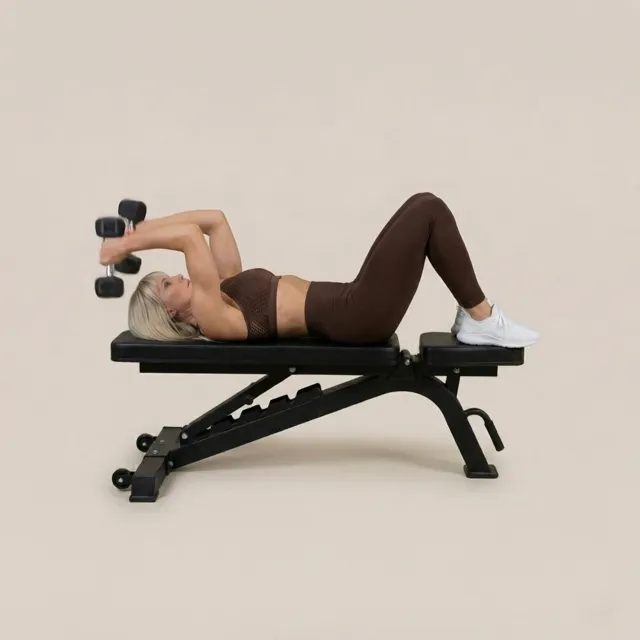 dumbbell skullcrusher — starting position