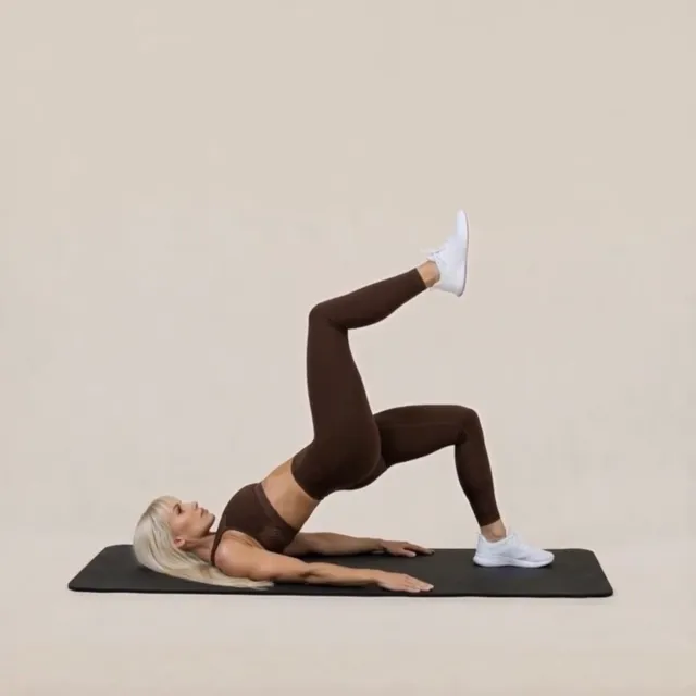 glute bridge march — starting position