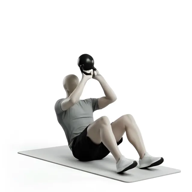Kettlebell sit-up to press — starting position
