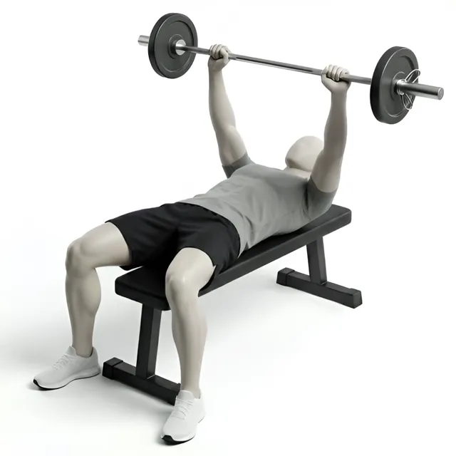 close-grip bench press barbell — starting position