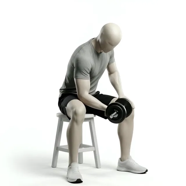 oturarak concentration curl — starting position