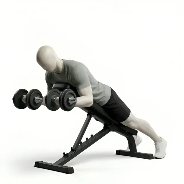 dumbbell spider curl — starting position