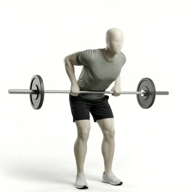 barbell bent over row — starting position