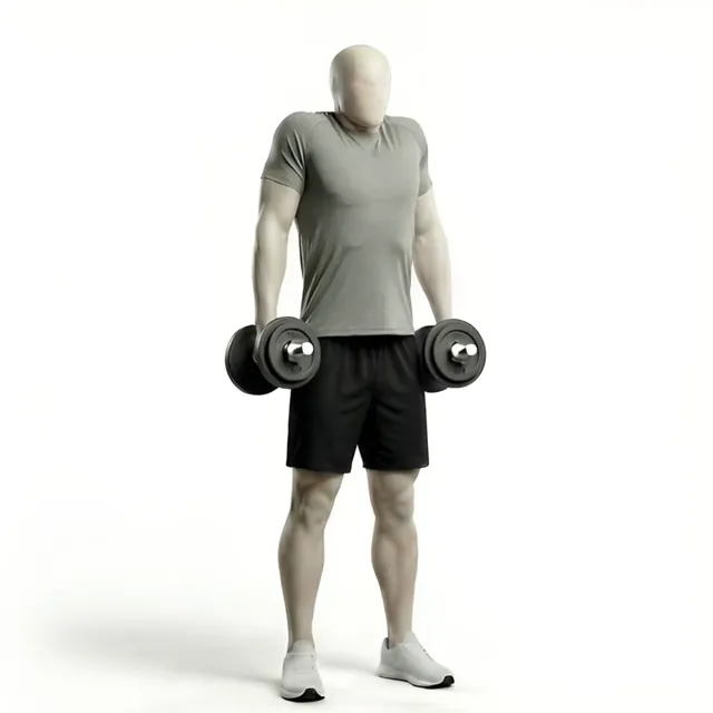 dumbbell shrug — starting position