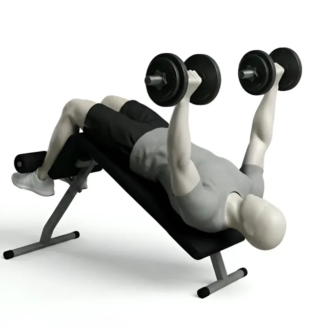 decline dumbbell bench press — starting position