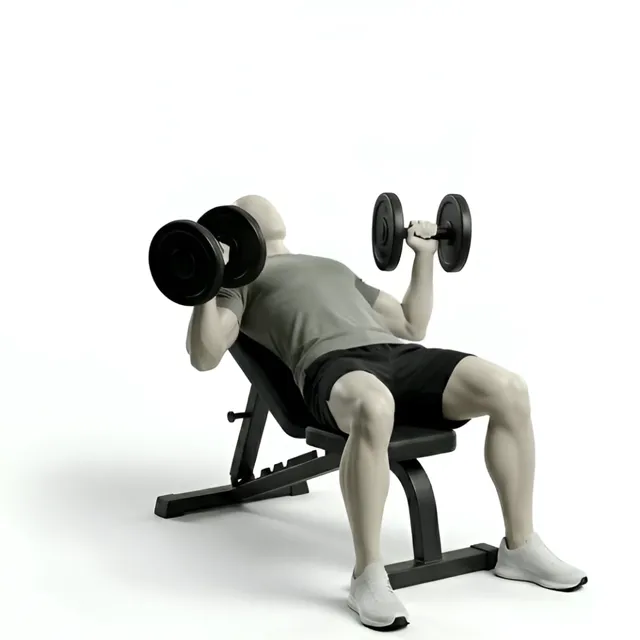 Lonero eğimli dambıl bench press — starting position
