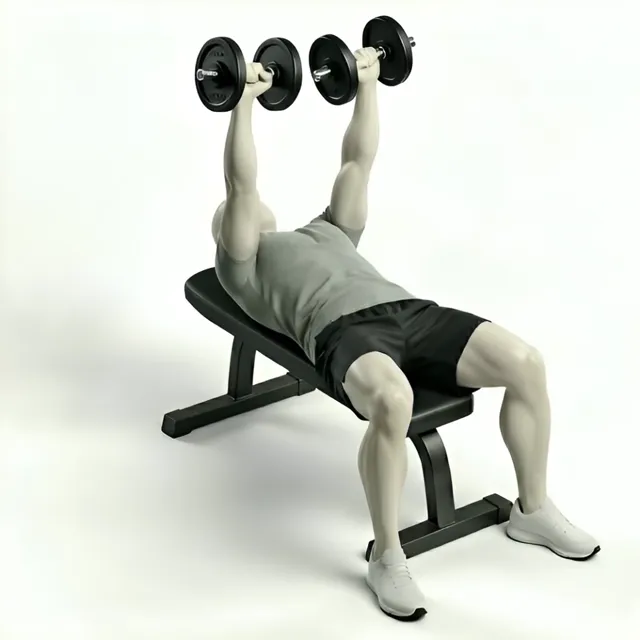 Dumbbell Flys Flat — starting position
