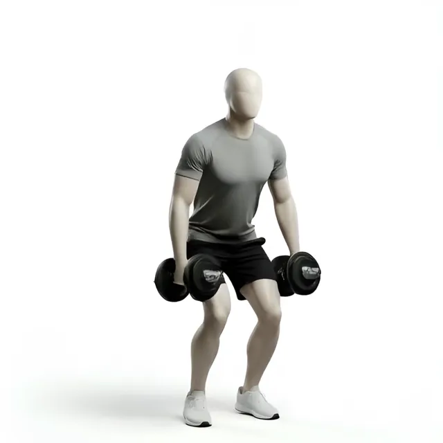dumbbell jump squat — starting position