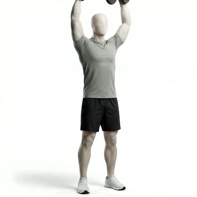 Ayakta Dumbbell Shoulder Press — starting position
