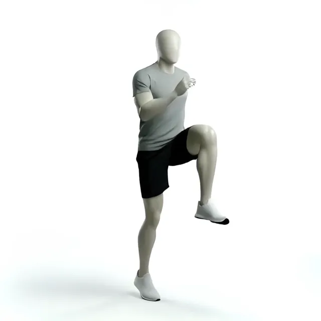 butt kick jog cardio — starting position