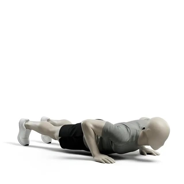 Chaturanga'dan yukarı bakan köpeğe geçiş — starting position