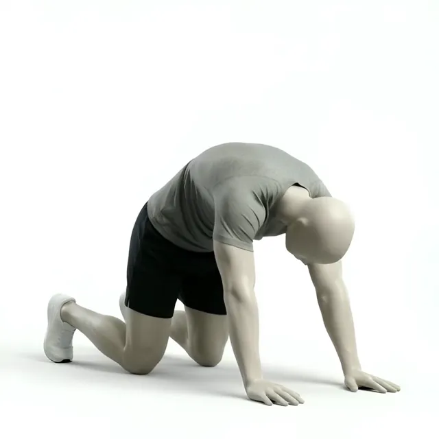 İnek Duruşu (Cow Pose) esnemesi — starting position