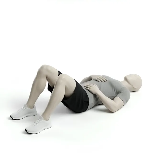 Supine recovery breathing — starting position