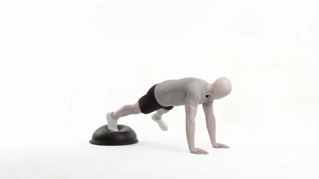 Bosu Ball Plank Toe Tap — starting position