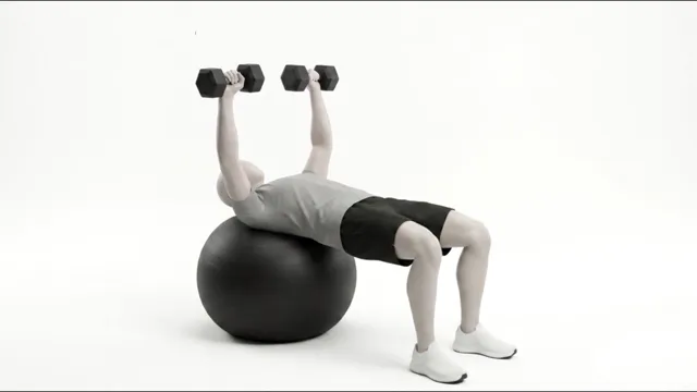 Exercise ball chest press — starting position