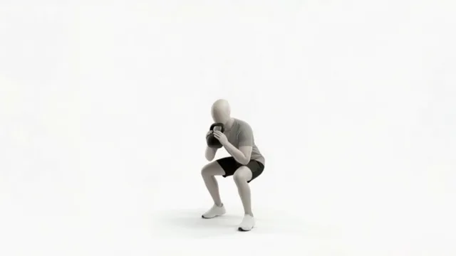 kettlebell goblet squat to front lunges — starting position