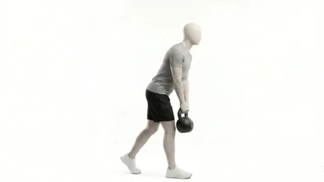 Kettlebell Staggered Stance Stiff Deadlift — starting position