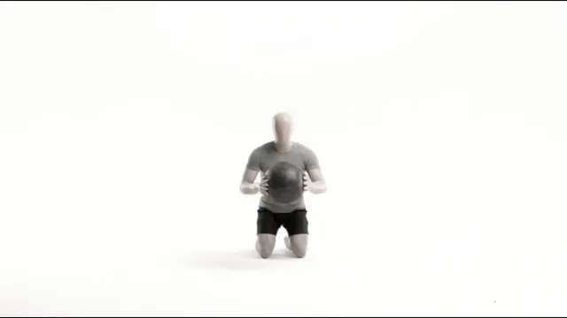 kneeling ball slam — starting position