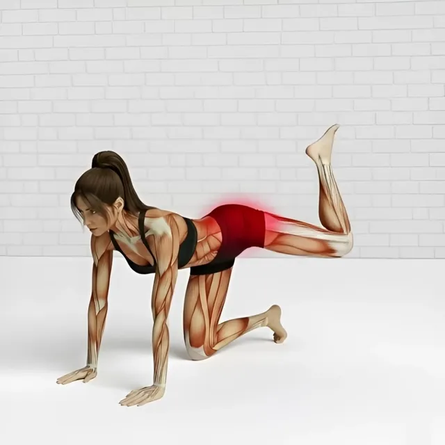Lonero donkey kick leg up — starting position