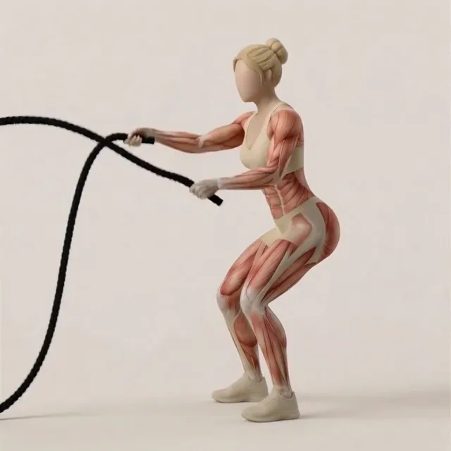 battle ropes — starting position