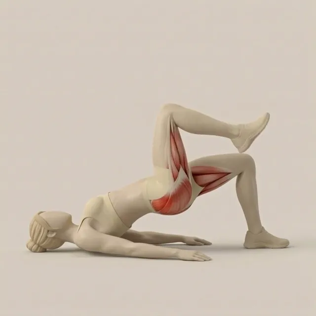 glute bridge marching — starting position