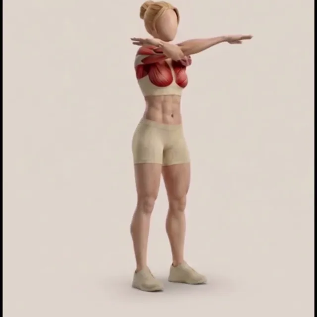crossbody arm swing — starting position