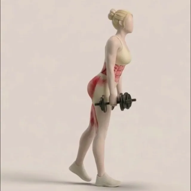Dumbbell Single-Leg Romanian Deadlift — starting position