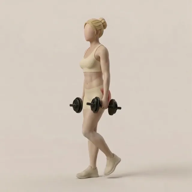Dumbbell Farmer Carry — starting position