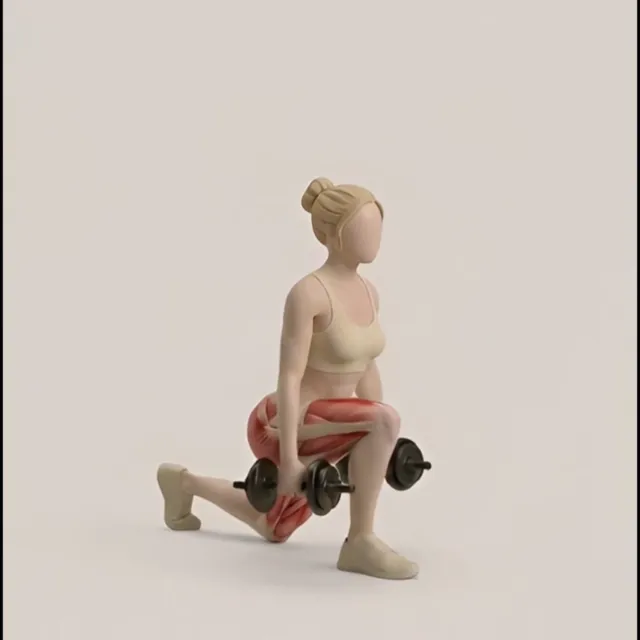 dumbbell walking lunges — starting position
