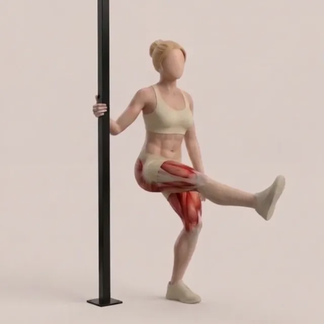 destekli pistol squat — starting position