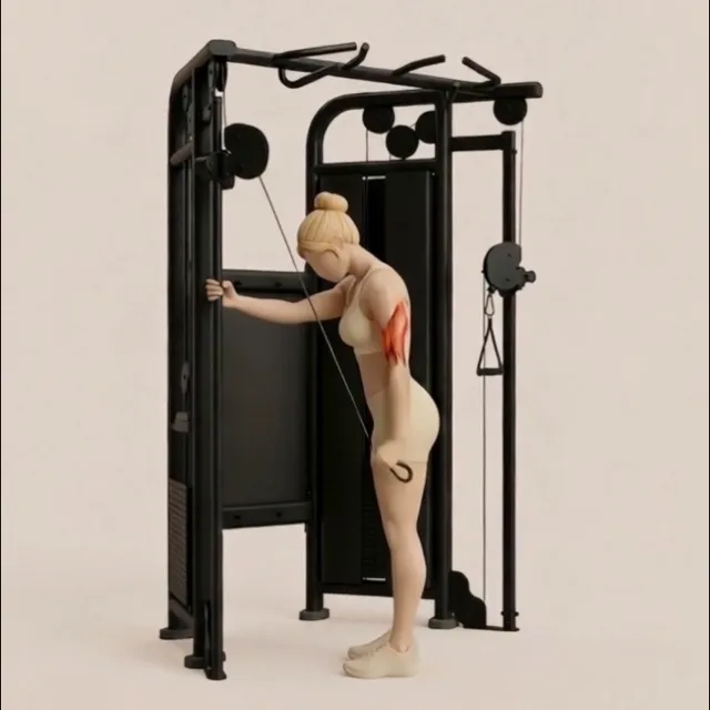 cable tricep kickback — starting position
