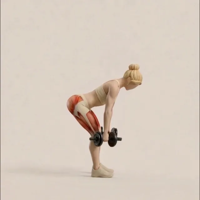 Dumbbell stiff deadlift — starting position