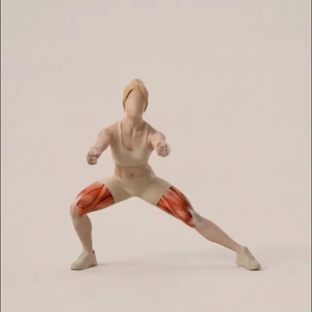 Cossack squat — starting position