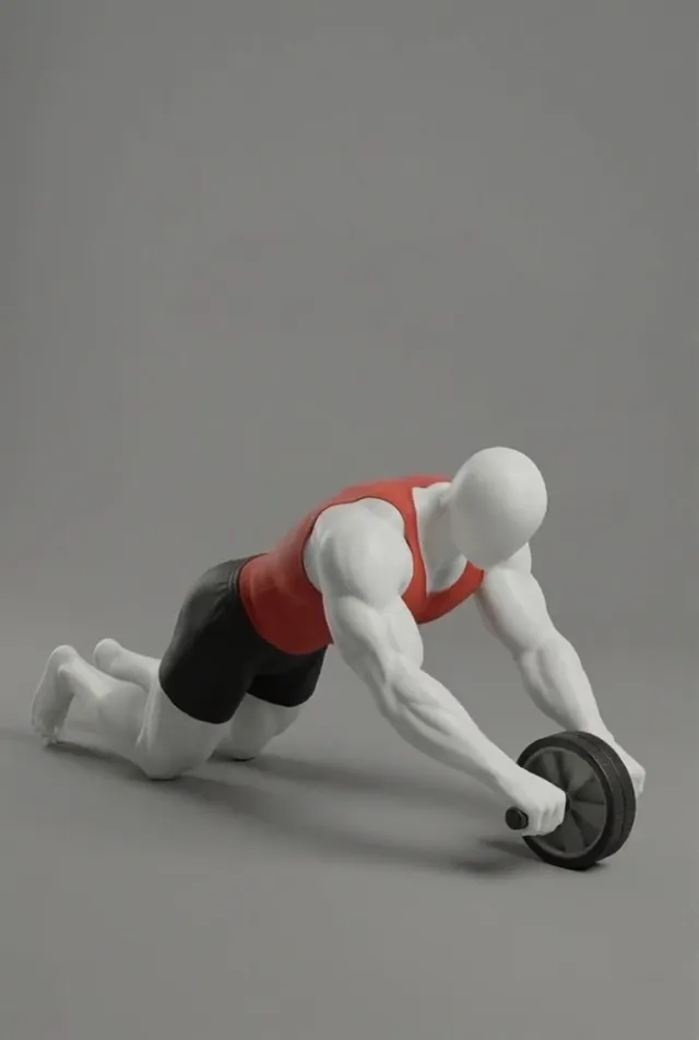 ab wheel rollout (diz üstü) — starting position