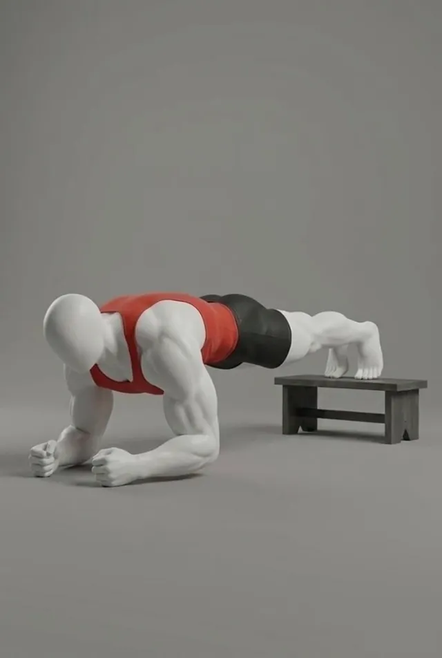 decline elbow plank — starting position