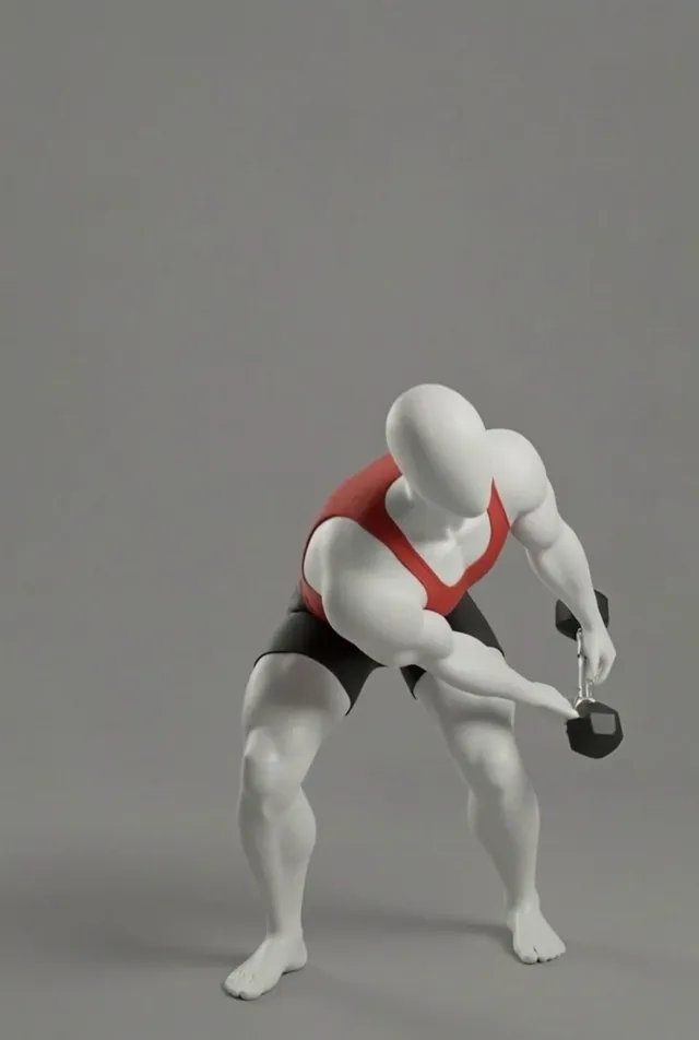 dumbbell chopper — starting position
