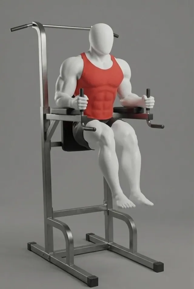 Captain's chair'da asılı diz çekme — starting position