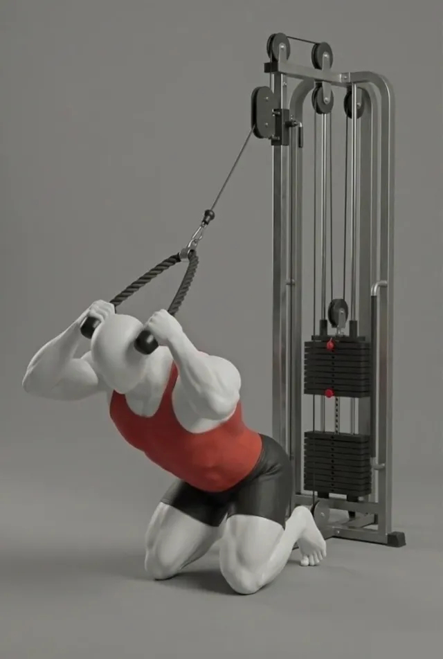 kneeling cable crunch — starting position