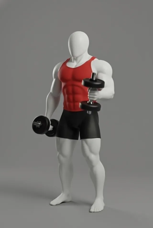 alternating dumbbell curl — starting position