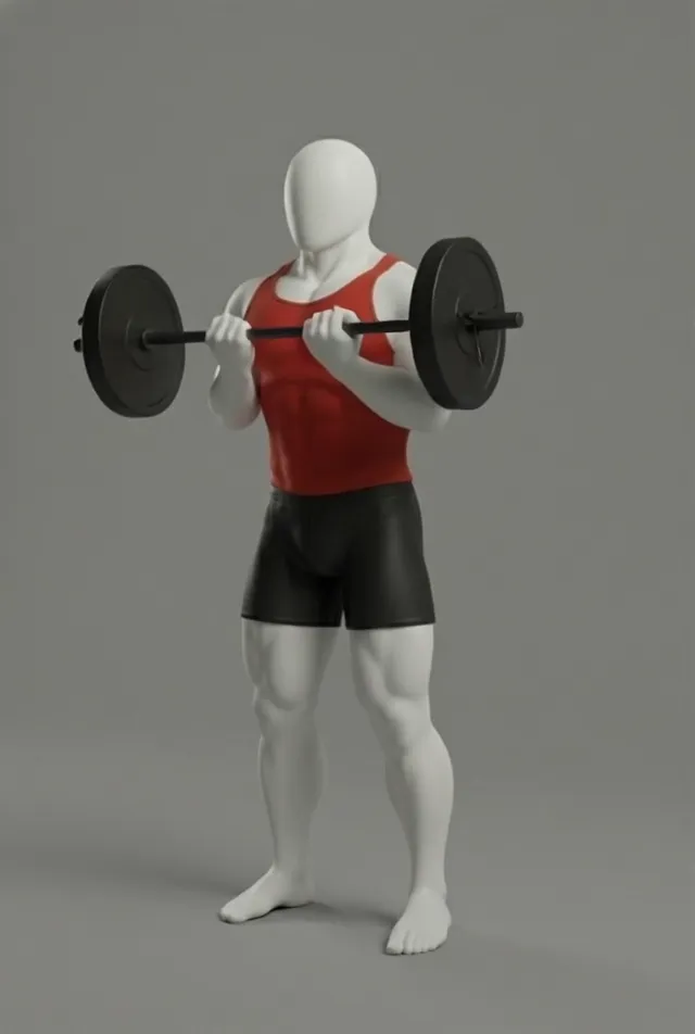 barbell curl narrow grip — starting position