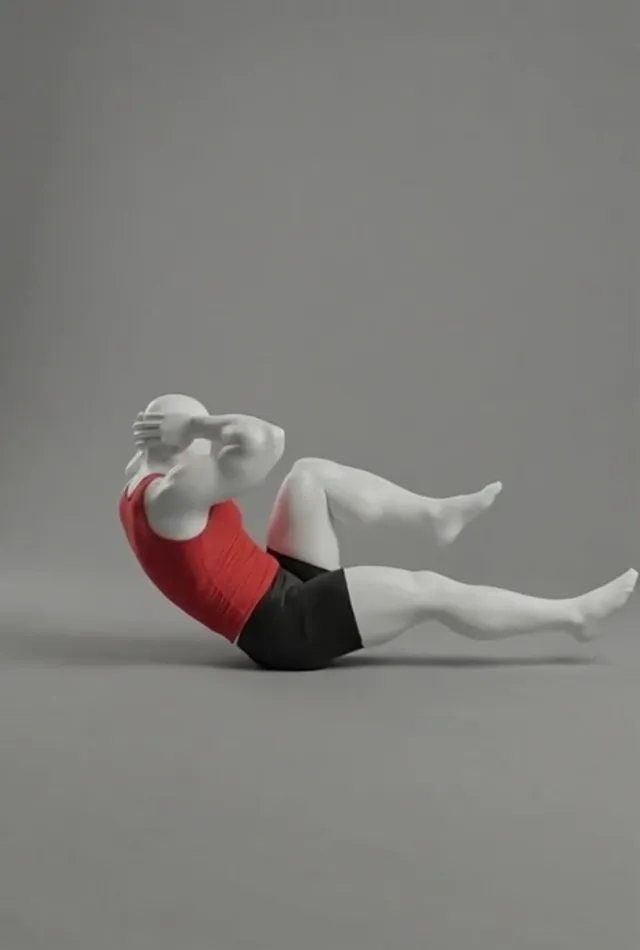 bicycle crunches — starting position