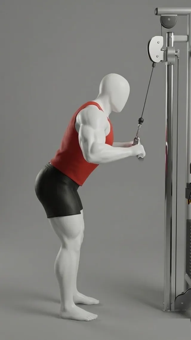 Lonero cable triceps pushdown (v-bar aparatı ile) — starting position